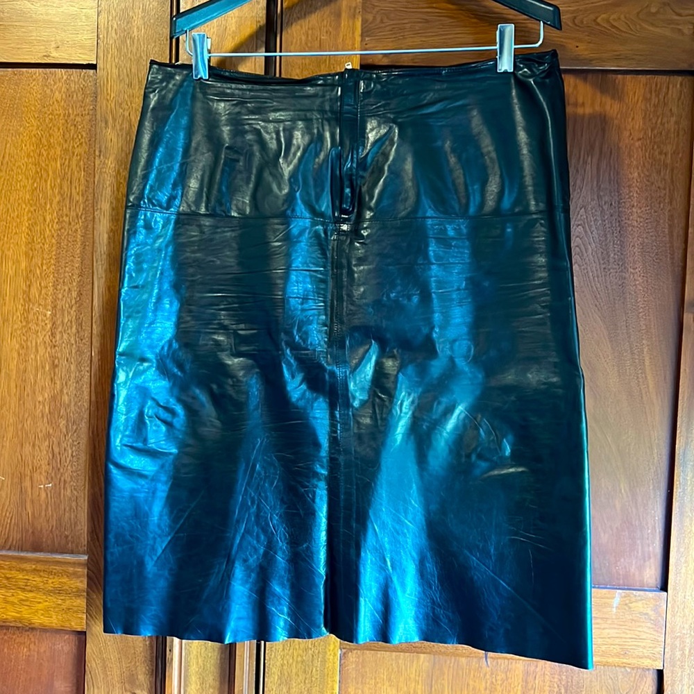 Black Leather Skirt by Banana Republic Size 14